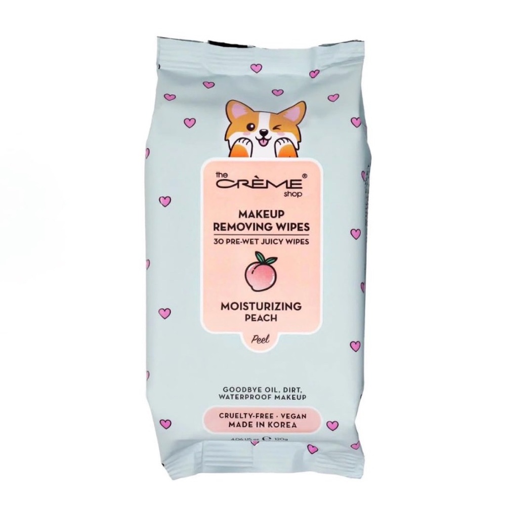 New - 2pk The Crème Shop Makeup Removing Wipes Moisturizing Peach - Picture 2 of 3